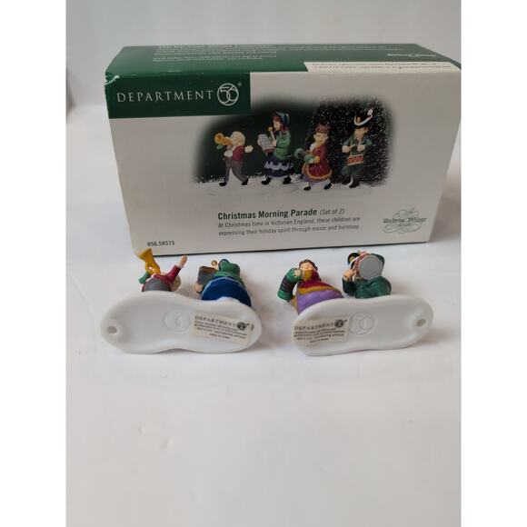 Department 56 Christmas Morning Parade 58575 Dickens Village Set Of 2 With Box - Picture 4 of 7